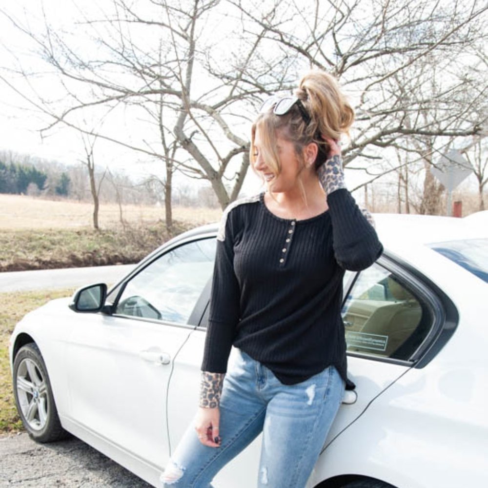 Leopard Cuff Top